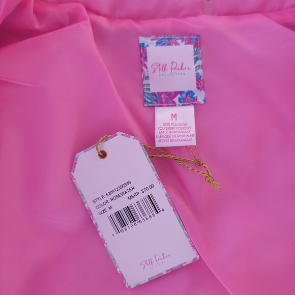 NWT Luxury Brand Inspired Quilted Vest Sz M Geometric Paisley Pattern Pink - Picture 11 of 11